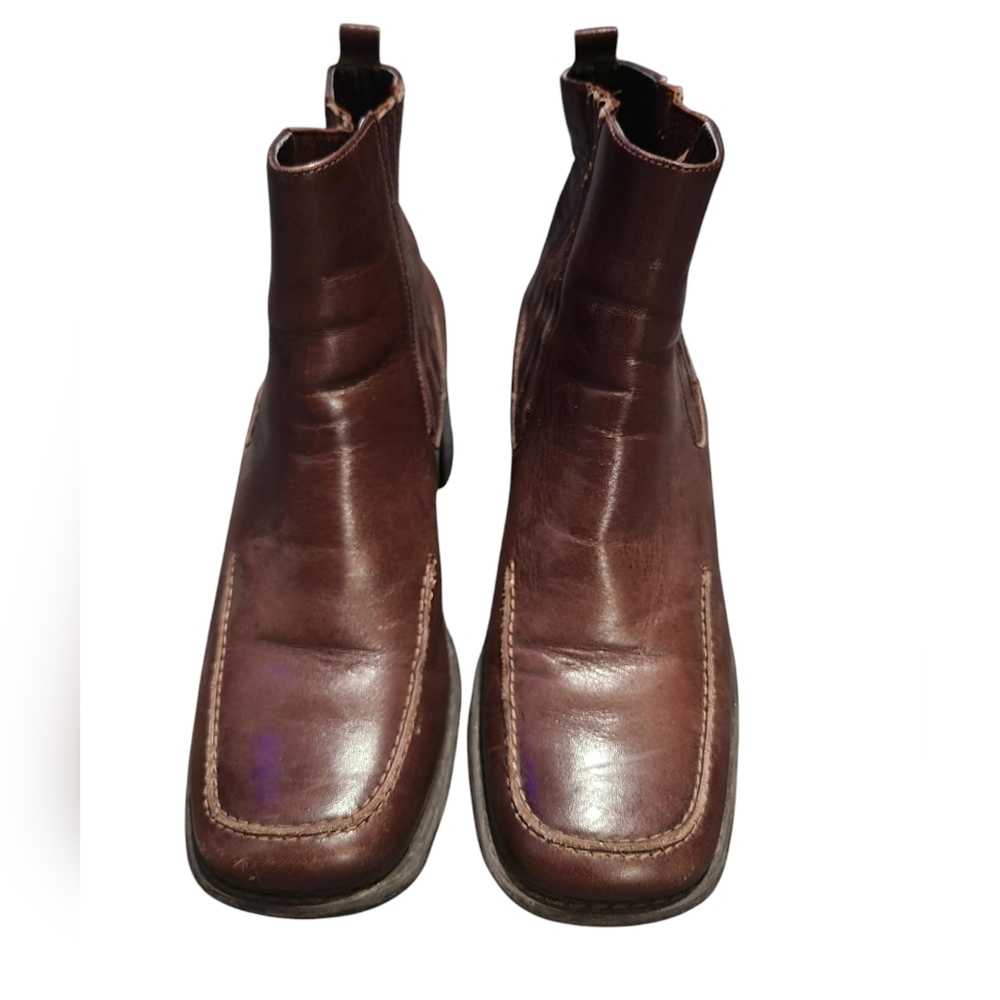 GIANNI BINI brown leather Heeled Booties 7.5
